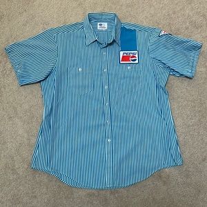 Pepsi striped uniform shirt with customized back logo print